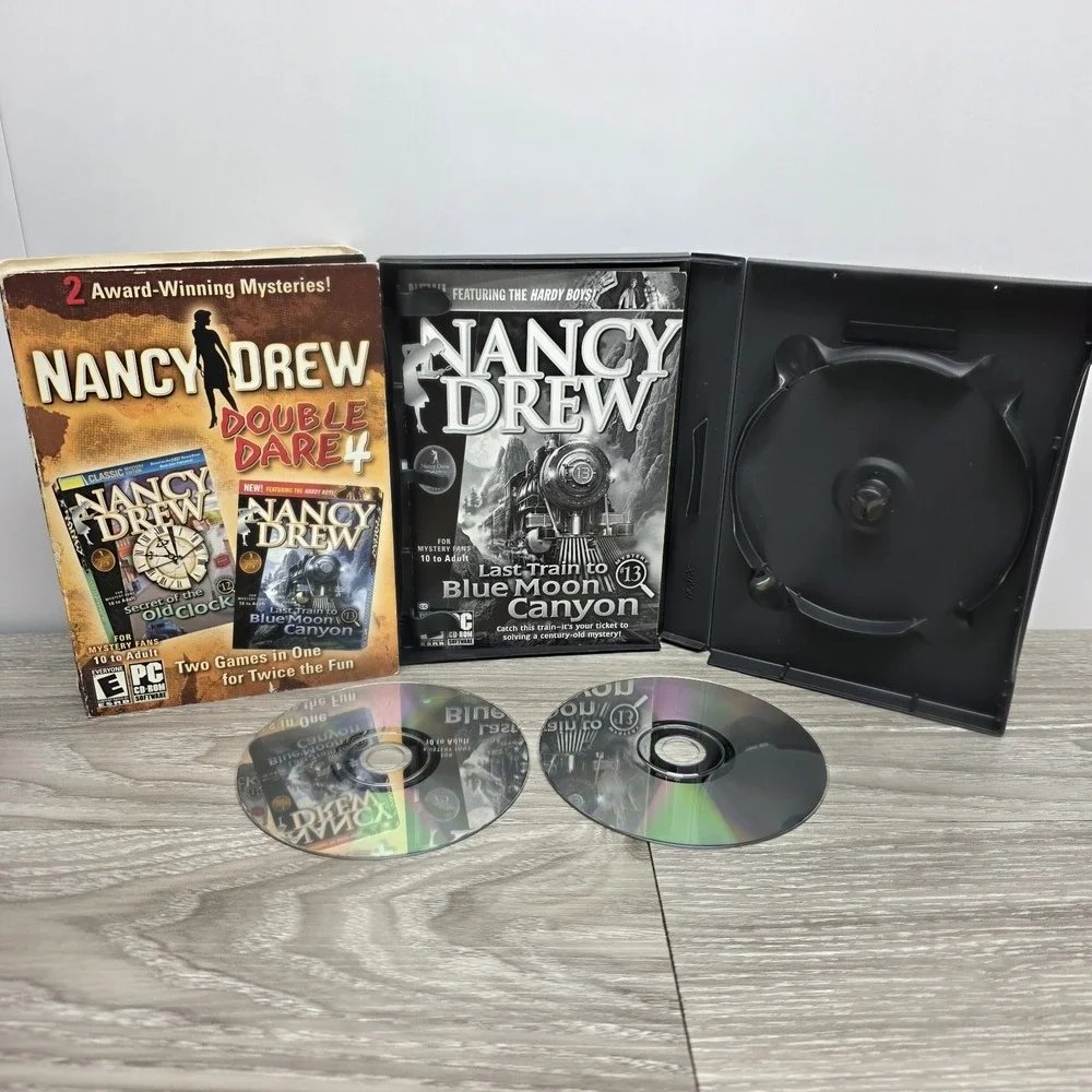 Nancy Drew Double Dare 4 PC Game Secret Old Clock Last Train Blue Moon Canyon